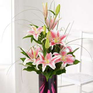 Oriental Lily Vase Arrangement