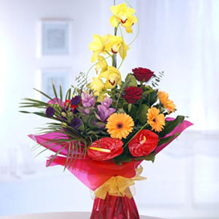 Tropical Fiesta Contemporary Hand-tied Bouquet