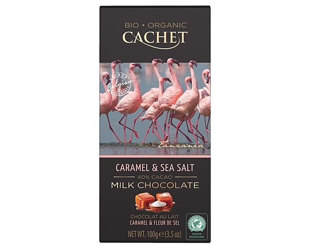 Cachet Caramel &amp; Sea Salt Organic Milk Chocolate Bar