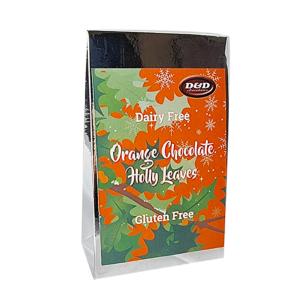 D&amp;D Vegan Orange flavoured Chocolate Holly Leaves
