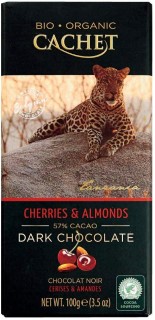 Cachet Cherry and Almonds Organic Dark Chocolate Bar