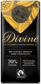 Divine 70 Cocoa Dark Chocolate Bar
