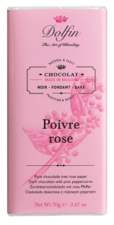 Dolfin Dark Chocolate Bar with Pink Peppercorns