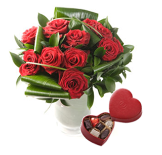 12 Luxury Red Roses with Neuhaus Belgian Chocolate Gift Box
