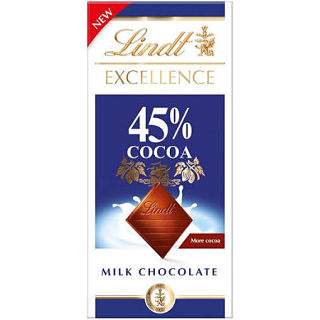 Lindt Excellence 45 Cocoa Bar - Best Before 31/12/21
