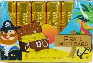 6 Mini Chocolate Pirate Gold Bars