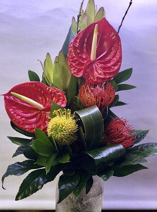 Red Tropical Hand-Tied Bouquet