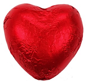 Red Foiled Milk Chocolate Heart