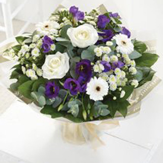 Stunning Bouquet of Blue and White Blooms 