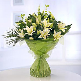 White Oriental Lily Arrangement